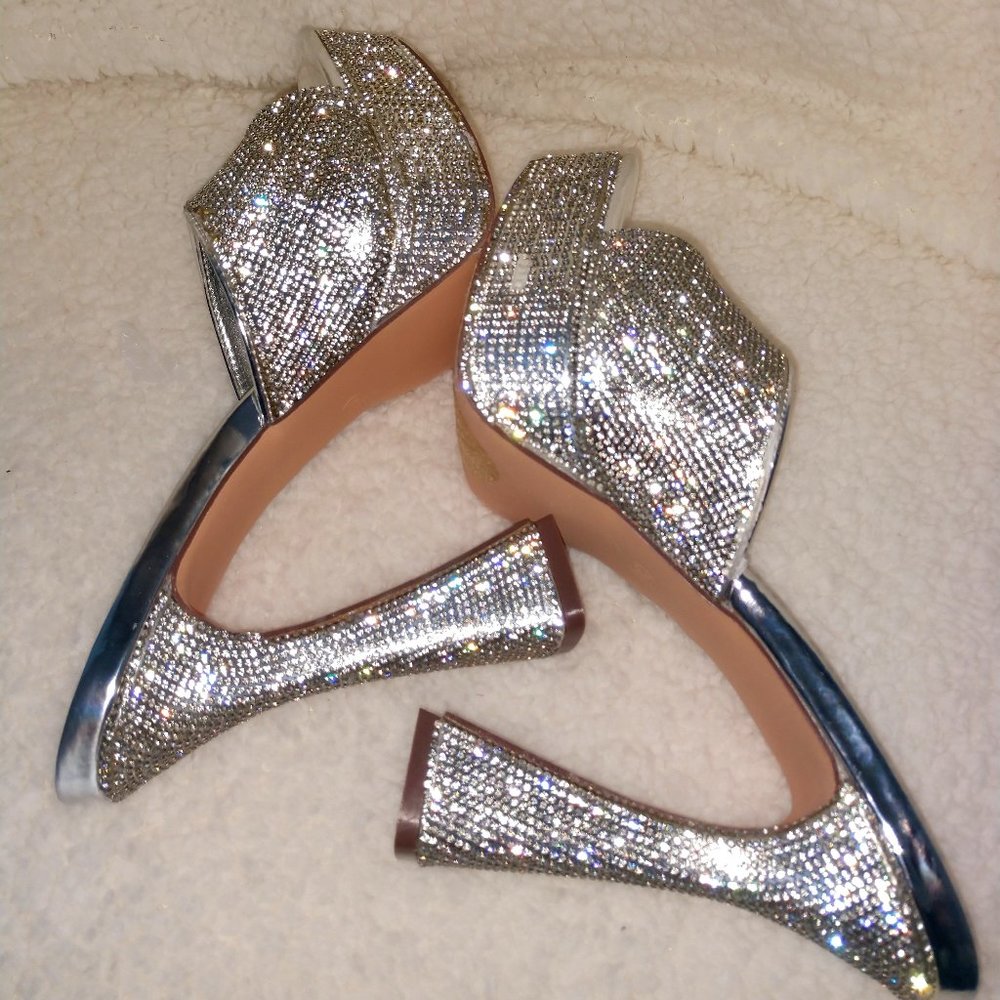 New Rhinestone Platform Heel SZ 8.5